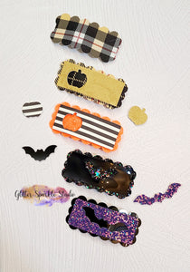 Spooky Scalloped Rectangle snap clip multi cut Steel Rule Die