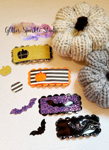 Spooky Scalloped Rectangle snap clip multi cut Steel Rule Die
