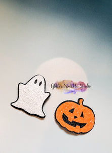 2 inch mini Ghost and Jack o Lantern Pumpkin Snap Clip Steel Rule Die for snap clips or appliques