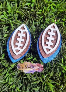 2 inch Petite Triple Layer Football Earring or Pendant Steel Rule Combo Die