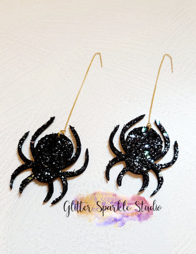 Pair of 2 inch Spider on a String Earring or Pendant Steel Rule Die