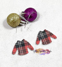 Load image into Gallery viewer, Pair of Petite 1.1 inch Ugly Christmas Sweater Earring Steel Rule Die