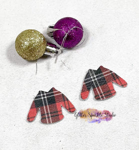 Pair of Petite 1.1 inch Ugly Christmas Sweater Earring Steel Rule Die