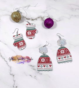 Two Pair (One pair of Hats and one pair of Mittens) Christmas Earrings Steel Rule Die