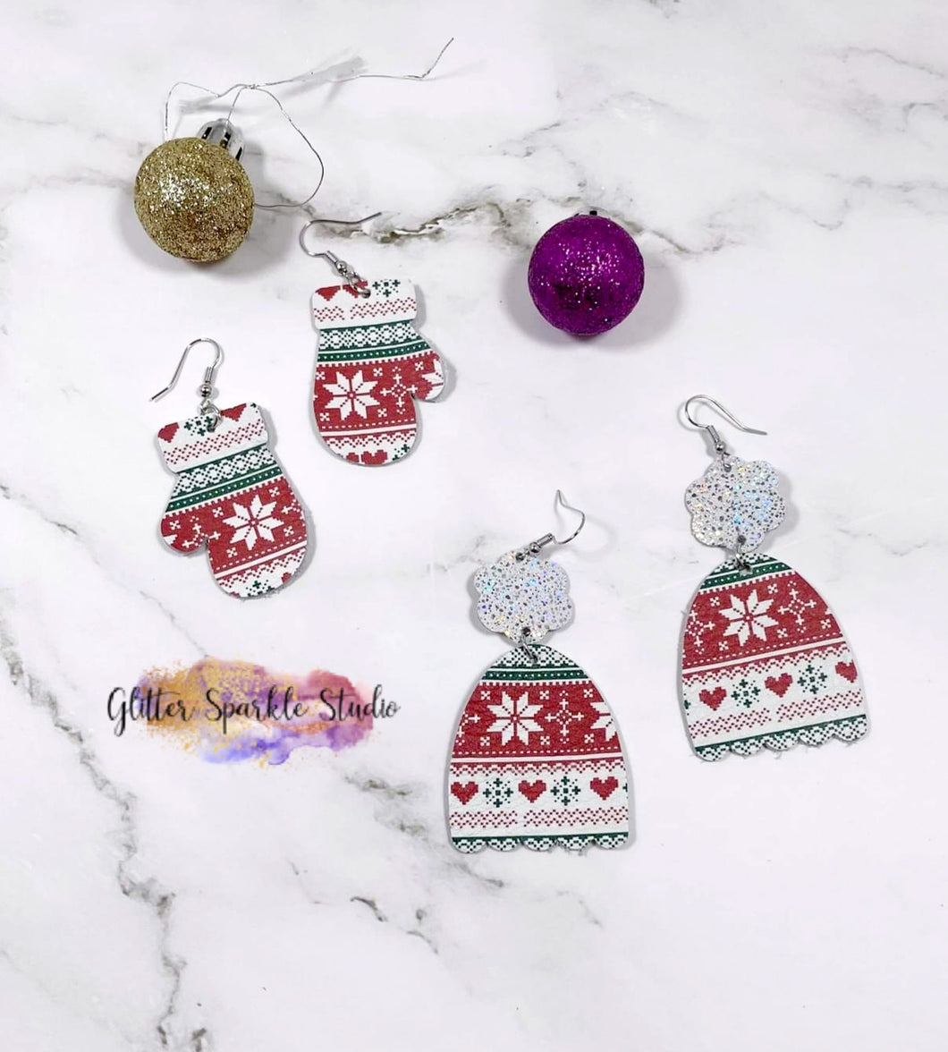 Petite Two Pair (One pair of Hats and one pair of Mittens) Christmas Earrings Steel Rule Die