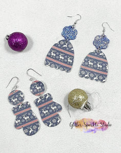 Two Pair (One pair of Hats and one pair of Mittens) Christmas Earrings Steel Rule Die