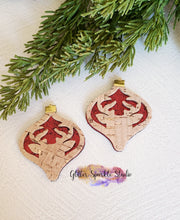 Load image into Gallery viewer, 2.25 inch Deer Silhoutte Ornament Bulb Double Layer Christmas Earrings Steel Rule Die