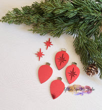 Load image into Gallery viewer, 2 inch Bethlehem Star Ornament Bulb Petite Double Layer Christmas Earrings Steel Rule Die