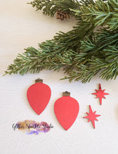 Load image into Gallery viewer, 2 inch Bethlehem Star Ornament Bulb Petite Double Layer Christmas Earrings Steel Rule Die