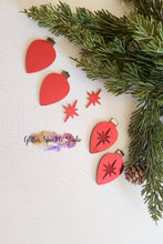 Load image into Gallery viewer, 2 inch Bethlehem Star Ornament Bulb Petite Double Layer Christmas Earrings Steel Rule Die