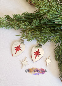 2 inch Bethlehem Star Ornament Bulb Petite Double Layer Christmas Earrings Steel Rule Die