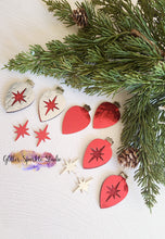 Load image into Gallery viewer, 2 inch Bethlehem Star Ornament Bulb Petite Double Layer Christmas Earrings Steel Rule Die