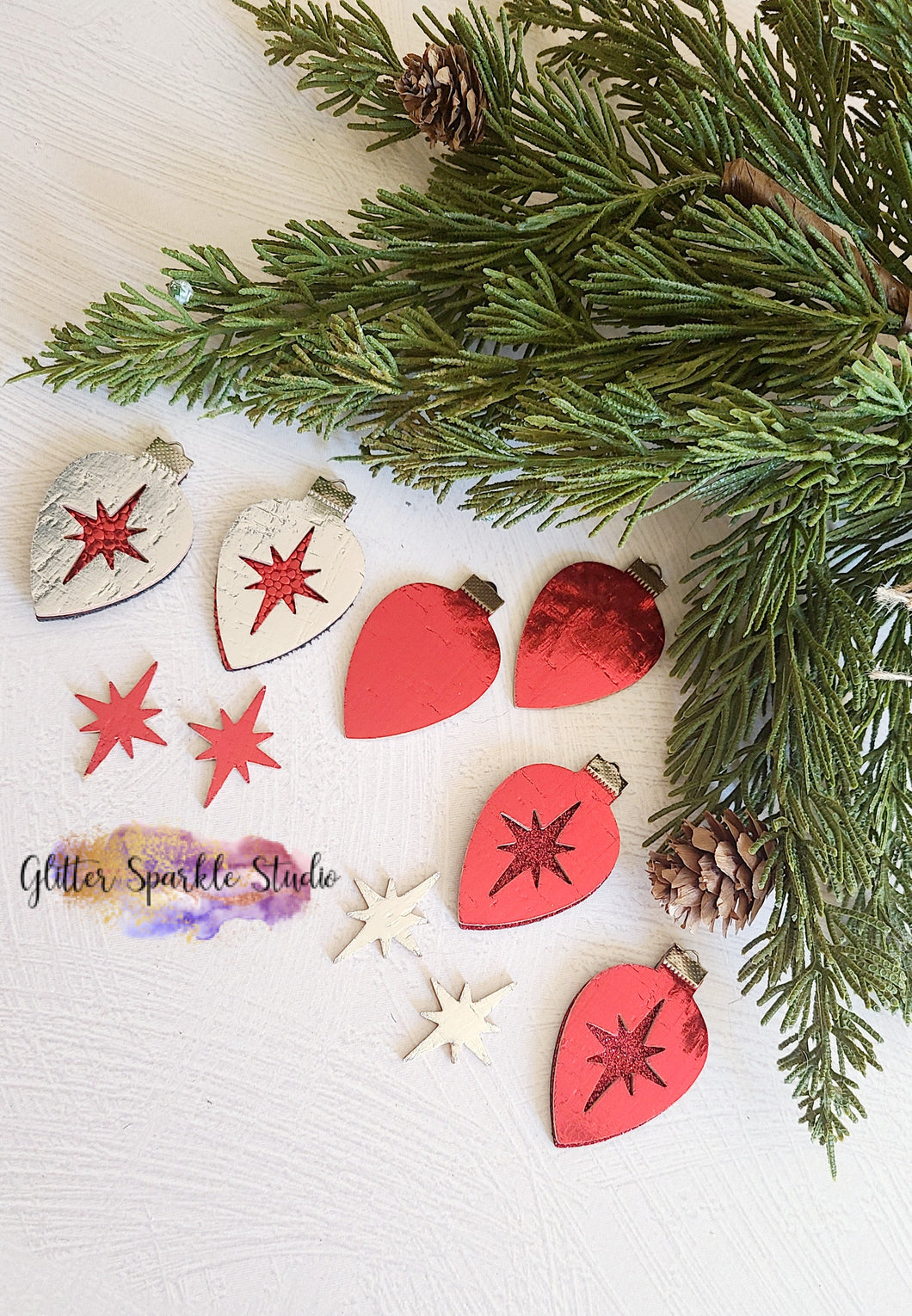 2 inch Bethlehem Star Ornament Bulb Petite Double Layer Christmas Earrings Steel Rule Die