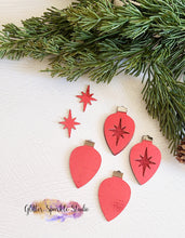 Load image into Gallery viewer, 2 inch Bethlehem Star Ornament Bulb Petite Double Layer Christmas Earrings Steel Rule Die