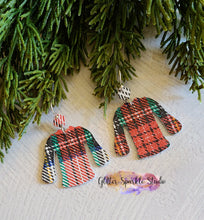 Load image into Gallery viewer, Pair of Petite 1.5 inch Miss Marys Holiday Sweater Earring Steel Rule Die