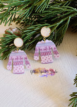 Load image into Gallery viewer, Pair of Petite 1.5 inch Miss Marys Holiday Sweater Earring Steel Rule Die