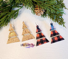 Load image into Gallery viewer, Pair of 2.1 inch Mod Christmas Tree Petite Dangle Earring Steel Rule Die