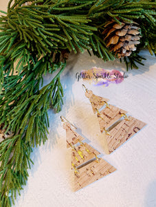Pair of 2.1 inch Mod Christmas Tree Petite Dangle Earring Steel Rule Die