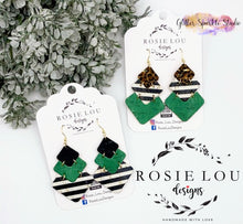 Load image into Gallery viewer, Pair of Chevron Stacker Dangle Earring Steel Rule Die