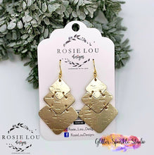 Load image into Gallery viewer, Pair of Chevron Stacker Dangle Earring Steel Rule Die