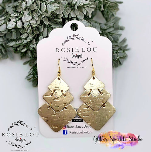 Pair of Chevron Stacker Dangle Earring Steel Rule Die