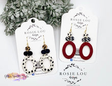 Load image into Gallery viewer, Pair of Elegant Oval Dangle Drops Earring Steel Rule Die