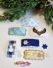 Load image into Gallery viewer, Ho Ho Ho Holiday Hinged Scalloped Rectangle Hinged snap clip multi cut Steel Rule Die