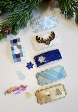Load image into Gallery viewer, Ho Ho Ho Holiday Hinged Scalloped Rectangle Hinged snap clip multi cut Steel Rule Die