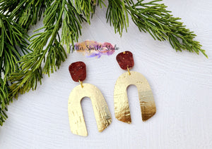 Two sizes of Slimmer Double Angled Arch drops Steel Rule earring or pendant Die