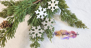 Four Petite 1.5 inch Delicate Snowflakes for Earrings or snap clip and bow appliques Steel Rule Die