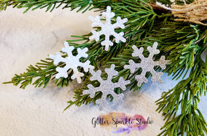 Four Petite 1.5 inch Delicate Snowflakes for Earrings or snap clip and bow appliques Steel Rule Die