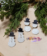 Load image into Gallery viewer, Petite Two Styles of Snowmen Christmas Snow Man Earrings Steel Rule Die
