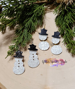 Petite Two Styles of Snowmen Christmas Snow Man Earrings Steel Rule Die