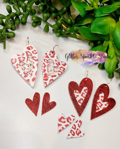 Pairs of Open & Oblong Hearts layered Earring Steel Rule Di