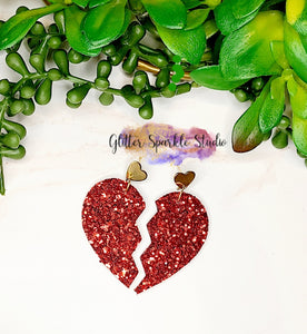 Broken Heart Steel Rule Die for petite earring or appliques