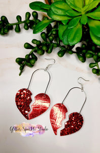 Two sizes of Broken Hearts Steel Rule Die for petite earring or appliques