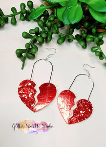 Two sizes of Broken Hearts Steel Rule Die for petite earring or appliques