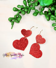 Load image into Gallery viewer, 4 piece Dangling Hearts Pair multi cut Steel Rule Die for petite earring or appliques