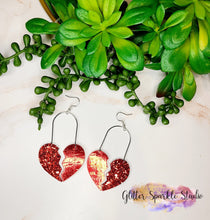 Load image into Gallery viewer, Two sizes of Broken Hearts Steel Rule Die for petite earring or appliques