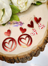 Load image into Gallery viewer, 45mm Pair of Heart Hoops Dangle Earrings Steel Rule Die
