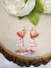Load image into Gallery viewer, 45mm Pair of Heart Hoops Dangle Earrings Steel Rule Die