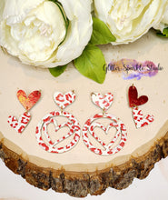 Load image into Gallery viewer, 45mm Pair of Heart Hoops Dangle Earrings Steel Rule Die