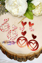 Load image into Gallery viewer, 45mm Pair of Heart Hoops Dangle Earrings Steel Rule Die
