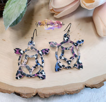 Load image into Gallery viewer, Pair of Tribal Turtle Earrings or Pendant Steel Rule Die