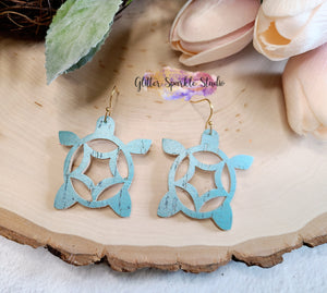 Pair of Tribal Turtle Earrings or Pendant Steel Rule Die