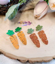 Load image into Gallery viewer, NEW Bigger Top- Pair of 2 Inch Mirrored Carrot Dangle Earring Petite Steel Rule Die
