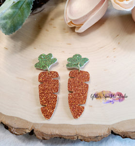 NEW Bigger Top- Pair of 2 Inch Mirrored Carrot Dangle Earring Petite Steel Rule Die