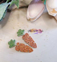 Load image into Gallery viewer, NEW Bigger Top- Pair of 2 Inch Mirrored Carrot Dangle Earring Petite Steel Rule Die