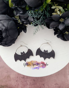 Pair of Hanging Bats earring Steel Rule Die