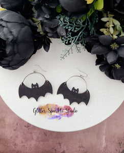 Pair of Hanging Bats earring Steel Rule Die
